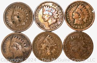 50 Indian Head Copper 1 Cent Penny Coins