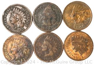 50 Indian Head Copper 1 Cent Penny Coins