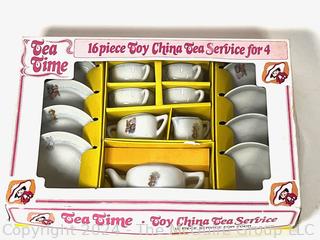 Tea Time Childs Toy China Serving Set in Box 