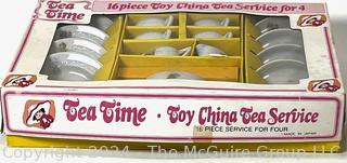 Tea Time Childs Toy China Serving Set in Box 