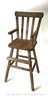 Primitive Wooden Doll Highchair 