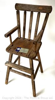 Primitive Wooden Doll Highchair 