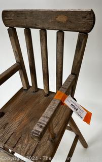 Primitive Wooden Doll Highchair 