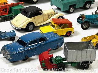 Toy Cars Including Matchbox and Lensey in Carrying Case