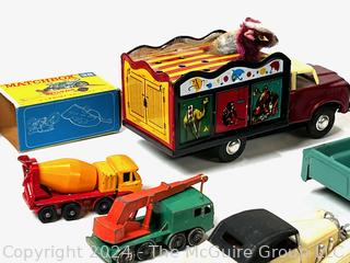 Toy Cars Including Matchbox and Lensey in Carrying Case