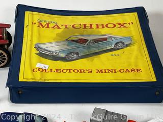 Toy Cars Including Matchbox and Lensey in Carrying Case