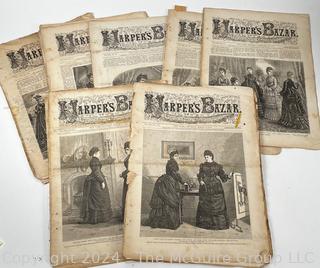 Twenty (20) 1874 Harper's Bazar Fashion Newspapers 