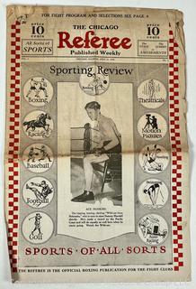 The Chicago Referee Sports Magazine, Published Weekly, July 1926, with Ace Hudkins Boxer on Cover. 