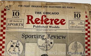 The Chicago Referee Sports Magazine, Published Weekly, July 1926, with Ace Hudkins Boxer on Cover. 