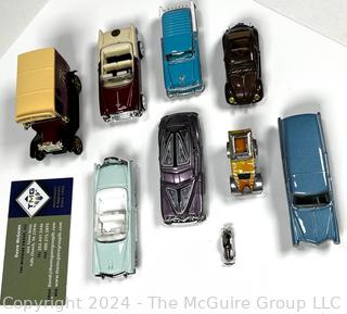 Mattel and Matchbox Toy Vehicles, Capitol Baking Powder and Small Sterling Silver Car Charm