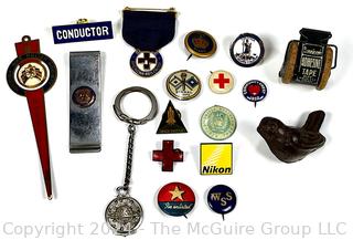 Club and Service Pins, Medals, Money Clip, Etc.