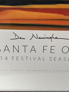 Framed Under Glass Poster for Santa Fe Opera Guild with Artwork by Dan Namingha.  25" x 32"