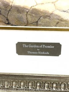 Framed Under Glass Print of "The Garden of Promise" by Thomas Kincade. 30 X 35"