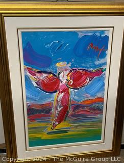 Framed Under Glass "Ascending Angel" Print by Peter Max.  37.5" x 50" 