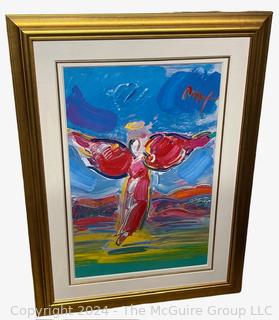 Framed Under Glass "Ascending Angel" Print by Peter Max.  37.5" x 50" 