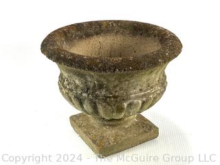 Heavy Urn Shaped Cement Planter.  Second of two offered in this auction