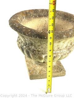 Heavy Urn Shaped Cement Planter.  Second of two offered in this auction