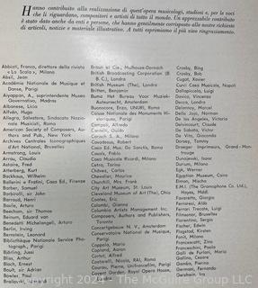 "The World of Music" [Italian text] 1956 Alphabetical Encyclopedia with Extensive Treatments Monograph. Made as presentation volume, needs repair.