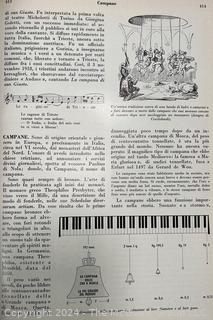 "The World of Music" [Italian text] 1956 Alphabetical Encyclopedia with Extensive Treatments Monograph. Made as presentation volume, needs repair.