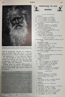 "The World of Music" [Italian text] 1956 Alphabetical Encyclopedia with Extensive Treatments Monograph. Made as presentation volume, needs repair.