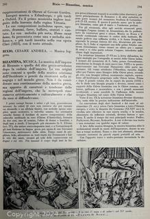 "The World of Music" [Italian text] 1956 Alphabetical Encyclopedia with Extensive Treatments Monograph. Made as presentation volume, needs repair.