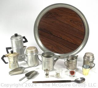 Moka Pots, Shot Glasses and Serving Tray