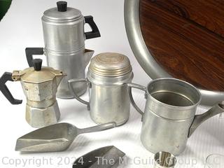 Moka Pots, Shot Glasses and Serving Tray