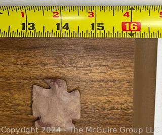 Native American Spear Point, Arrowheads and Fetishes Mounted on a Wood Plaque.