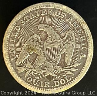 1853 Sitting Liberty Quarter Dollar Coin (w/ arrows)