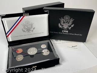 1998 US Mint Premier Silver Proof Set in Box Coin