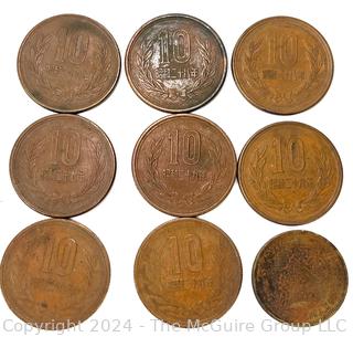 Nine (9) Chinese and Hong Kong Coins 