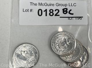 Four (4) Silver Washington Head Quarter Dollar Coins, various dates and mint marks