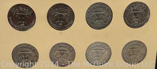 Eight (8) Washington Head Quarter Dollar Coins, various dates and mint marks