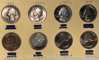 Seven (7) Washington Head Quarter Dollar Coins, various dates and mint marks