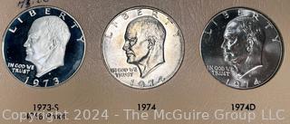 Three Eisenhower One Dollar Coins various dates and mint-marks (Deep Cameo/Proof) Coin