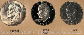 Three Eisenhower One Dollar Coins various dates and mint-marks (Proof)