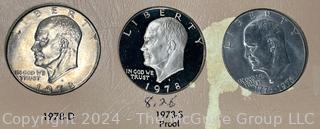 Three (3) Eisenhower One Dollar Coins various dates and mint-marks (Proof)