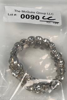 Rhinestone Encrusted Clamp Bracelet Signed Weiss.  Missing stone on back. 