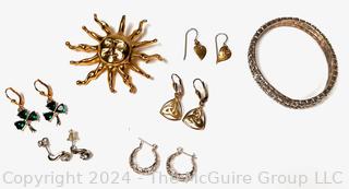 Collection of Costume Jewelry Including Dangle Earrings