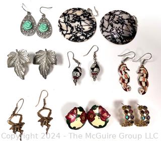 Nine (9) Pairs of Dangle Earrings