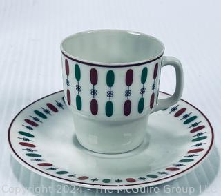 Eight (8) Hand Painted Porcelain Tea Cups and Saucers