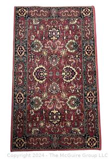 Karastan Williamsburg Herati Area Rug on Burgundy Ground. 33" x 64"  