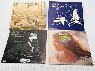 Four (4) Vinyl LP Records - Manilow, Neal Diamond, Sandpipers, and Percy Faith