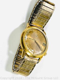 Bulova Accutron Men’s Wristwatch with 14kt Gold Filled Case.  Presented as retirement gift in 1947. Untested