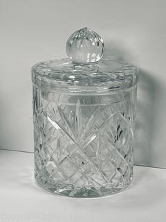 Cut Clear Crystal Biscuit Barrel Jar with Lid