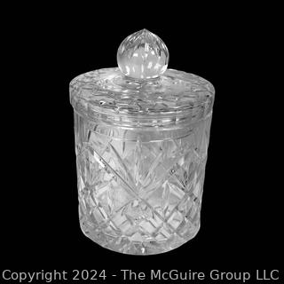 Cut Clear Crystal Biscuit Barrel Jar with Lid