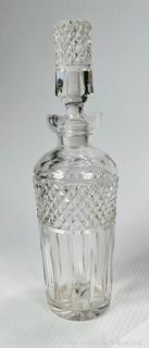 Clear Cut Crystal Liquor Decanter with Stopper