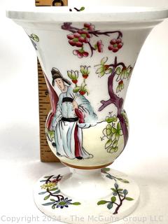 Four (4) Hand Painted Porcelain Pitchers and Vases, Including Spode Felspar c1825,  Posy Vase,  Small Hydra Jug 3644,  Posy Vase 3644, and Mason's pitcher