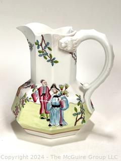 Four (4) Hand Painted Porcelain Pitchers and Vases, Including Spode Felspar c1825,  Posy Vase,  Small Hydra Jug 3644,  Posy Vase 3644, and Mason's pitcher