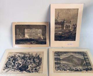 Several pages from Frank Leslie's "Historical Register of the Centennial Exposition", 1876. Images 11.5 x 16.5"